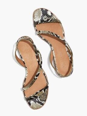Madewell Heidi Slingback Sandal in Snake Embossed Leather